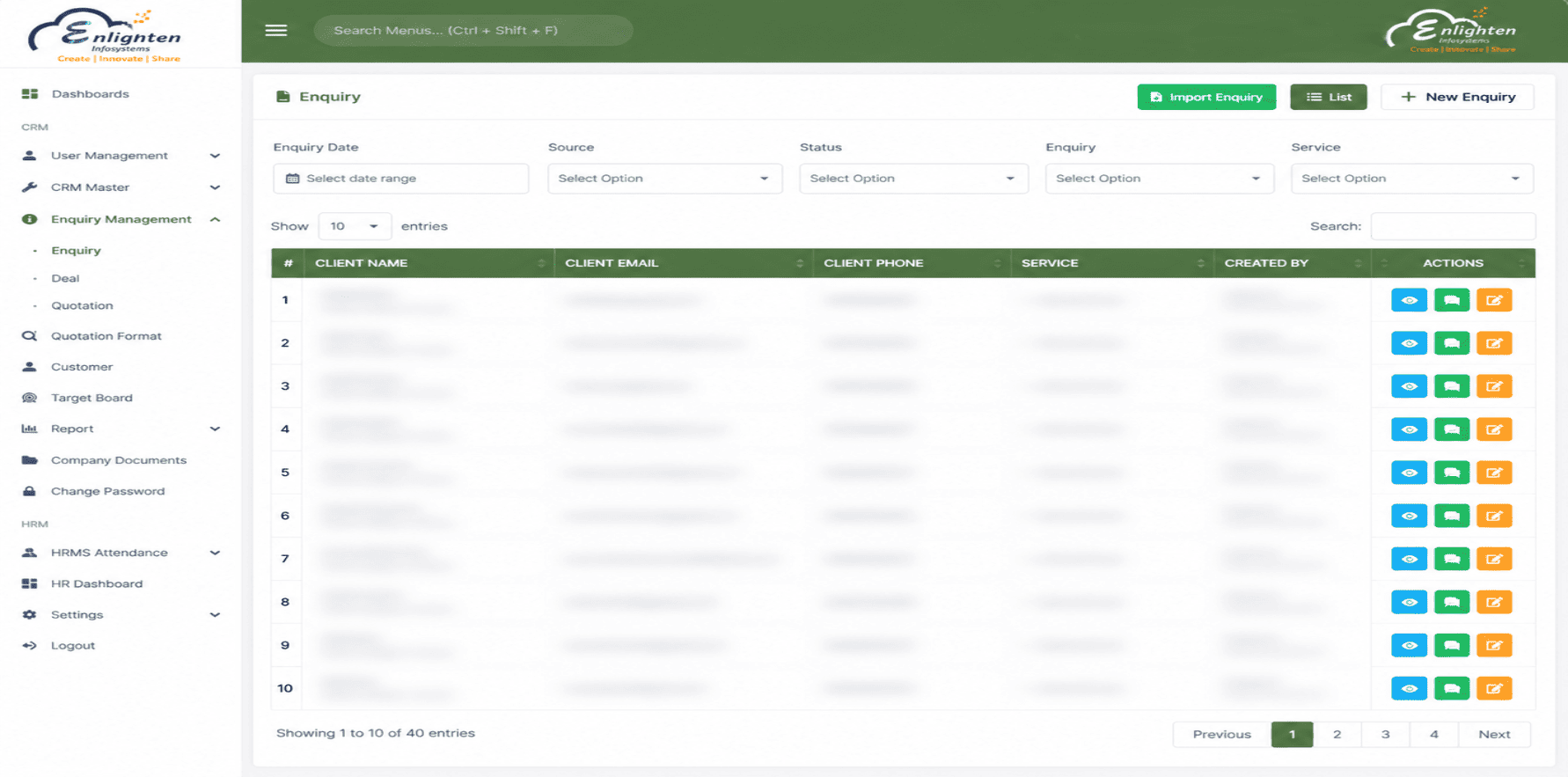 CRM Enquiries