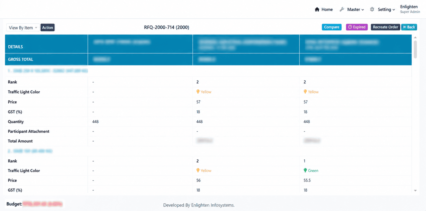 Live Vendor Comparison